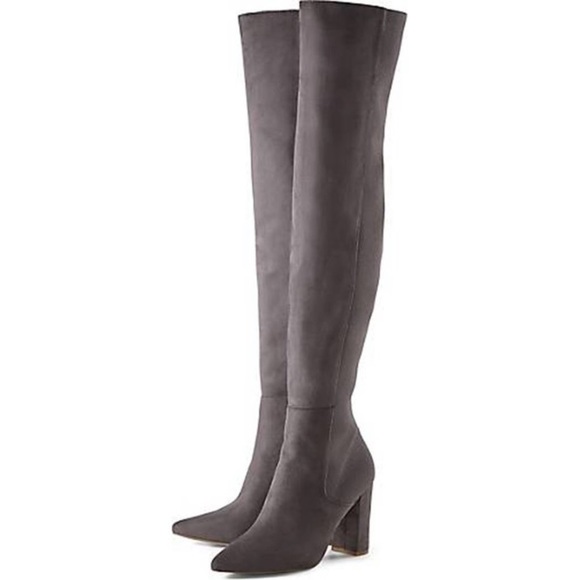 Steve Madden Shoes - Steve Madden Everly over the knee heeled boots grey 11